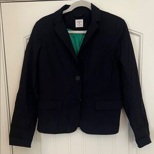 GAP Women’s Navy Academy Blazer with Green Lining and Ornate Buttons Sz 8